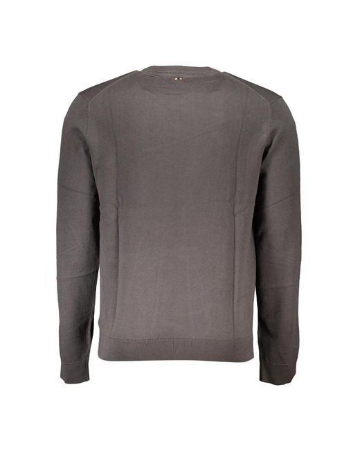 Napapijri Gray Round-Neck Knitwear