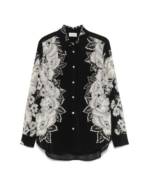 P.A.R.O.S.H. Overhemden ,Zwart ,Casual Overhemd in het Black