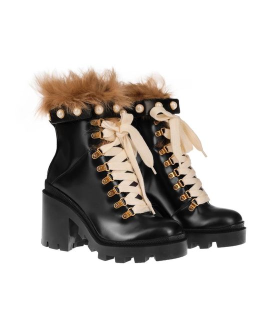 Gucci Black Lace-Up Boots