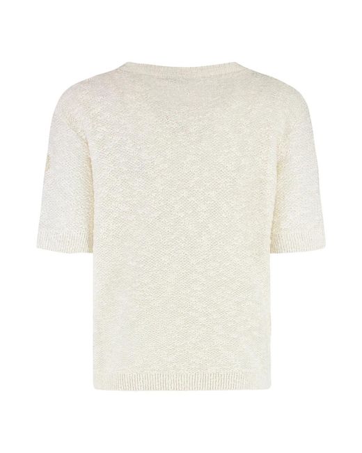 Moncler Round-Neck Knitwear in het White