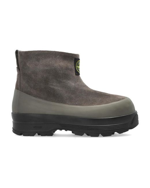 Stone Island Gray Ankle Boots for men
