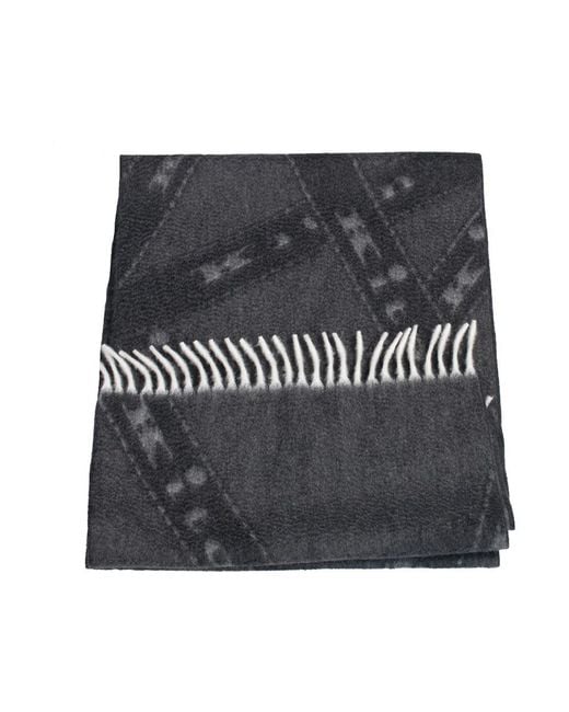 Kiton Gray Winter Scarves for men