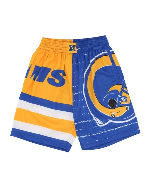 Mitchell & Ness Fitness ,Veelkleurig ,Polyester Los Angeles Rams Basketball Shorts in het Blue voor heren