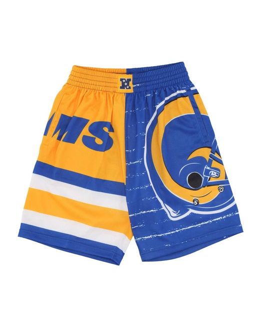 Mitchell & Ness Fitness ,Veelkleurig ,Polyester Los Angeles Rams Basketball Shorts in het Blue voor heren