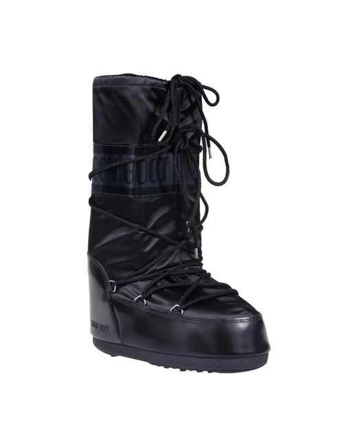 Moon Boot Schoenen ,Zwart ,Leer Icon Glance Boot in het Blue
