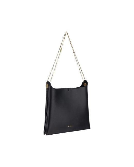 Saint Laurent Black Kettenschultertasche Mit Monogramm