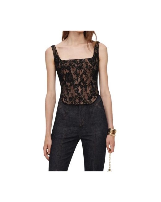 Self-Portrait Black Sleeveless Tops