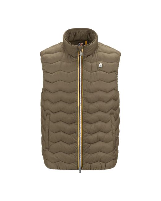 Giacca imbottita calda di K-Way in Green da Uomo