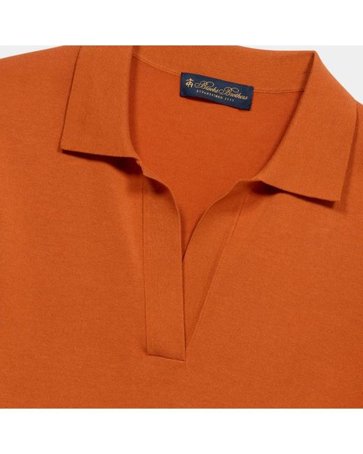 Brooks Brothers Orange V-Neck Knitwear