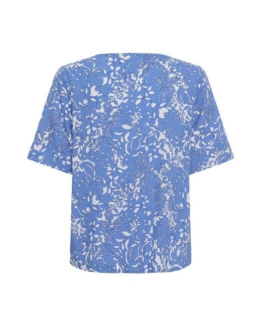 Cream Blue Blouses