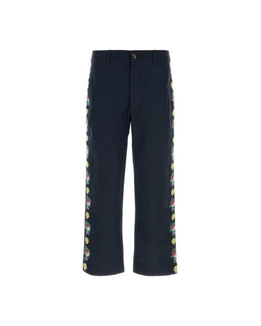 BAZISZT Blue Straight Trousers for men