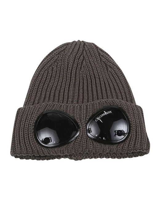 C P Company Grijze Gebreide Muts Met Goggle Lenzen in het Gray voor heren