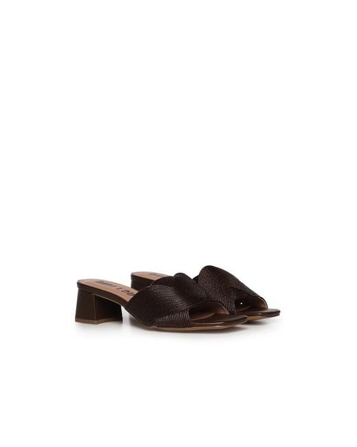 Bibi Lou Brown Heeled Mules
