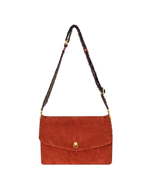 Gianni Chiarini Red Wildleder Clutch Mit Piercing Detail