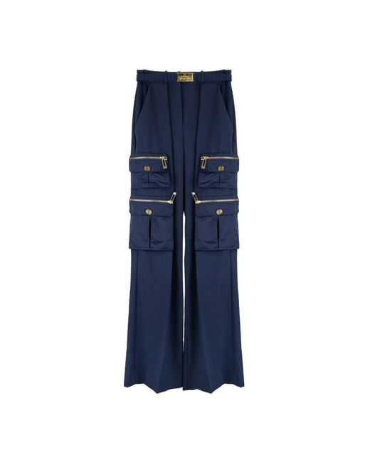 Elisabetta Franchi Blue Wide Trousers