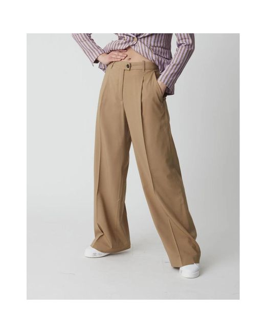 Nine:inthe:morning Natural Wide Trousers