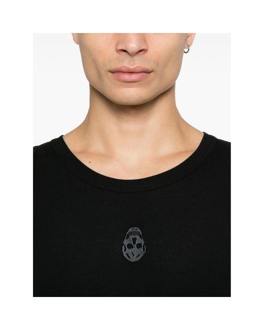 McQueen Black Sleeveless Tops for men