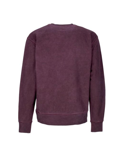 Huf Hoodies & Sweatvesten ,Rood ,Katoen Galaxies Faded Crewneck Sweatshirt Wine in het Purple voor heren