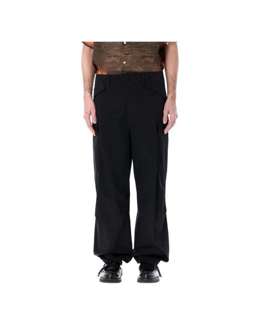 MSGM Black Wide Trousers for men