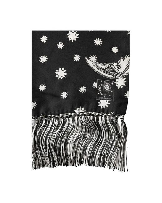 Dolce & Gabbana Black Silk Scarves for men