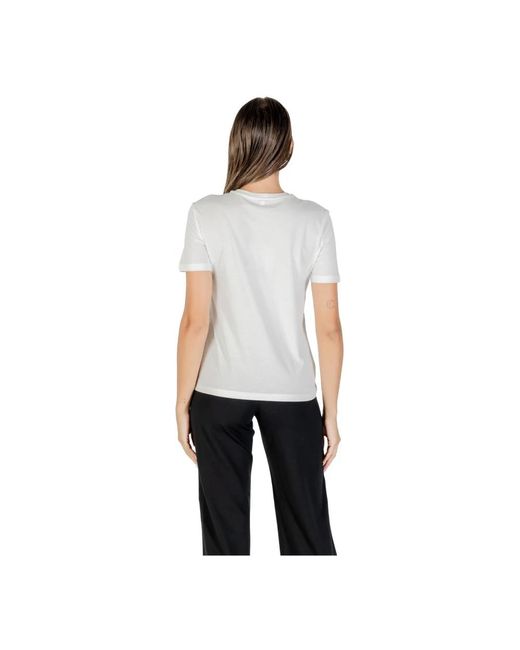 ONLY Wit Print Korte Mouw T-Shirt in het Blue
