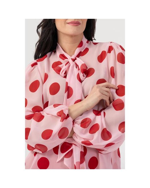 Kocca Overhemden ,Roze ,Stijlvolle Losvallende Blouse Met Stippen in het Red