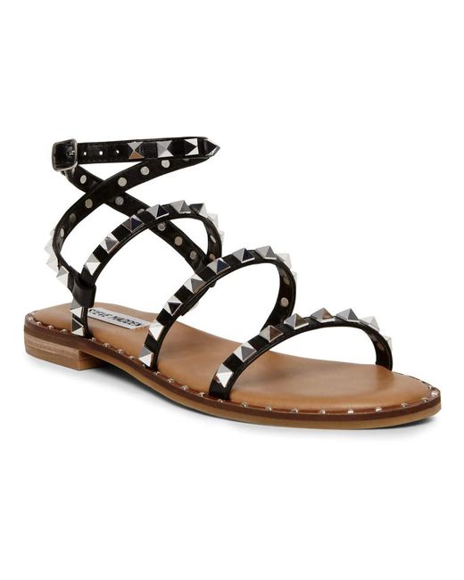Steve Madden Black Flat Sandals