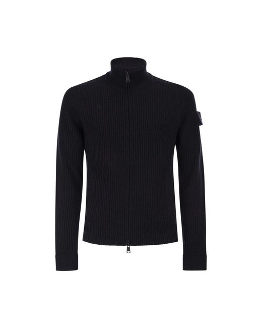Premiata Geknöpfter Rippstrick-Cardigan in Black für Herren