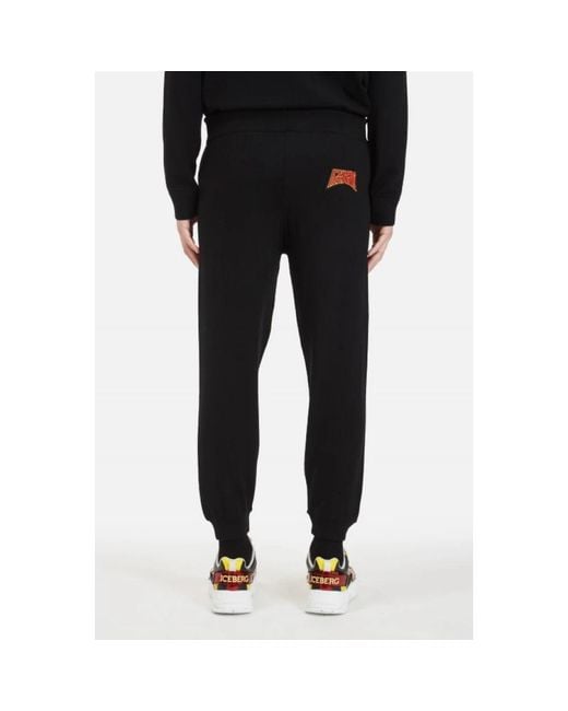Sweatpants Iceberg de hombre de color Black