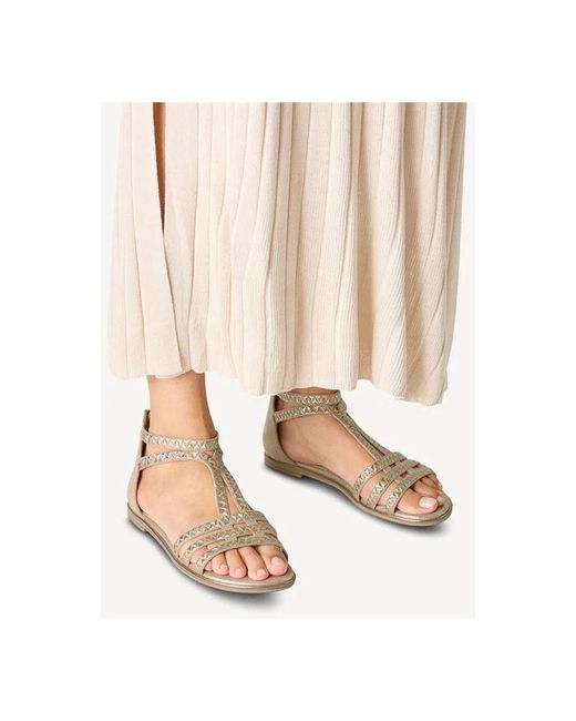 Tamaris Metallic Flat Sandals