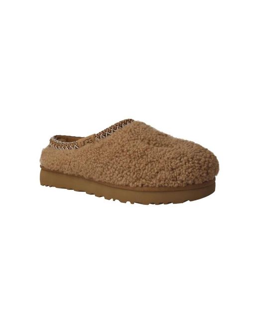 Maxi curly zoccolo in pelle di pecora cammello di Ugg in Brown