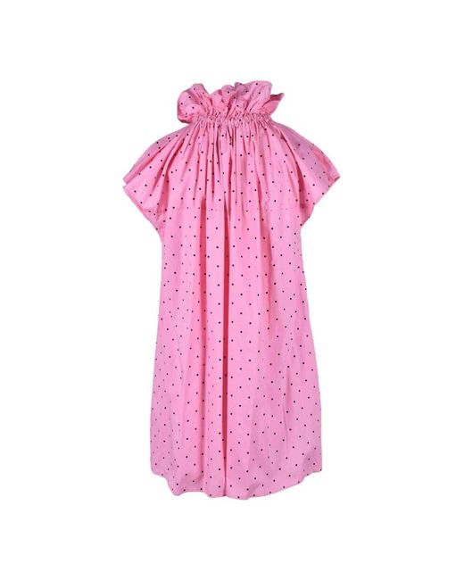 WEILI ZHENG Pink Baumwollkleid für frauen
