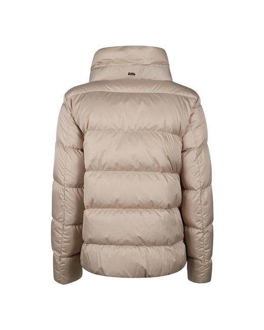 Herno Jassen ,Polyester Stijlvolle Down Cape Voor Vrouwen in het Natural