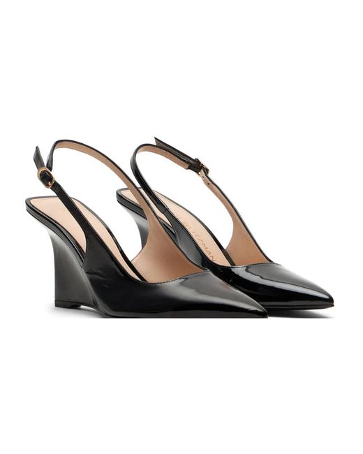 Stuart Weitzman Black Vinnie Slingback Wedge 85