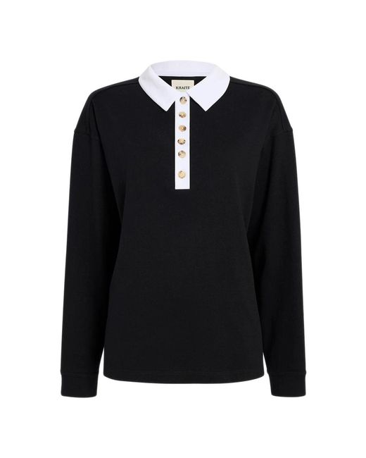 Khaite Black Polo Shirts