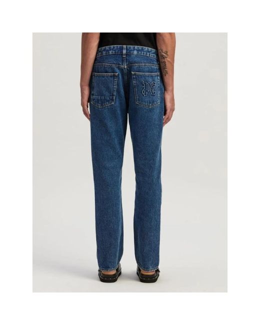 Palm Angels Blue Straight Jeans for men