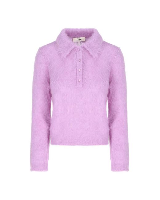 Chloé Purple Round-Neck Knitwear