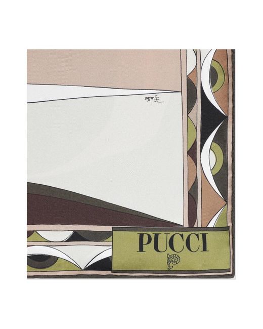 Emilio Pucci Multicolor Seidenes foulard tuch