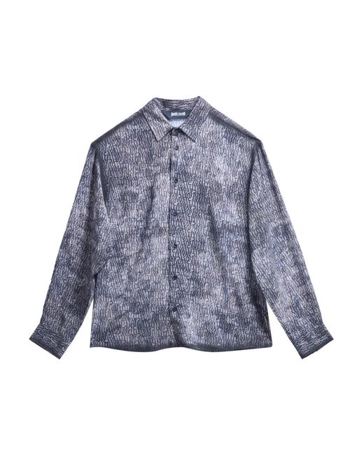 Just Cavalli Camicia Animal in het Blue voor heren