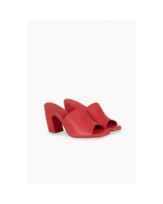Cortana Red Heeled Mules