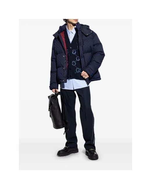 Chaqueta De Plumón De Lona Gg, Talla Gucci de hombre de color Blue