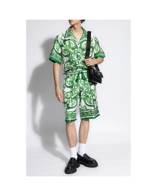 Dolce & Gabbana Shorts mit 'majolika' print in Green für Herren