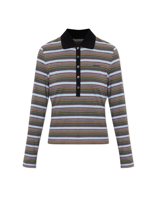 Marni Lange Mouwen Polo in het Gray