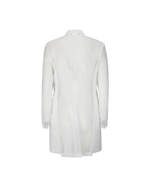 Comme des Garçons White Single-Breasted Coats
