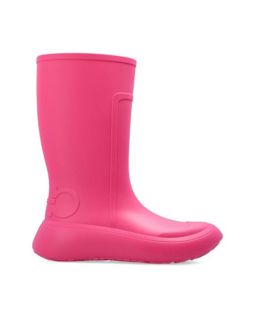 Ferragamo Pink Rain Boots