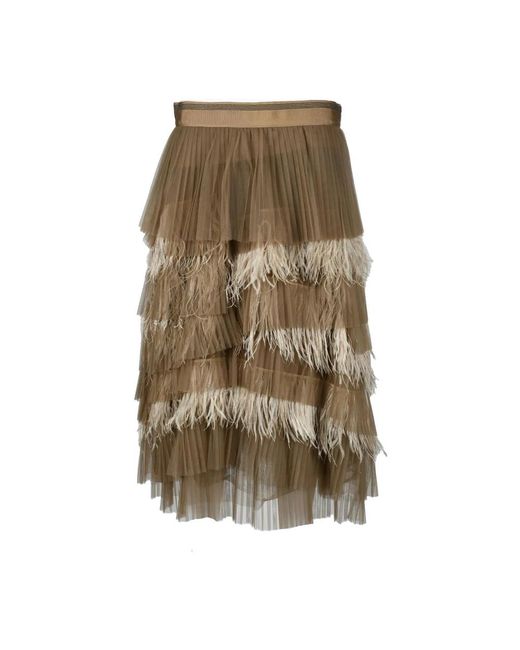 Brunello Cucinelli Brown Midi Skirts