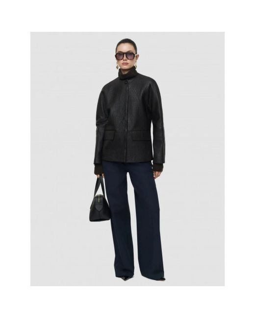 Joseph Barbs Pebble Leather Jacket in het Black