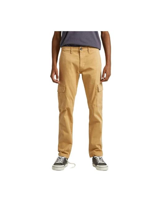 Pepe Jeans Yellow Slim-Fit Trousers for men