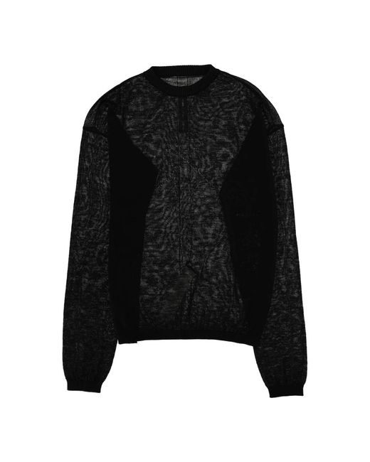 Round-Neck Knitwear Rick Owens de hombre de color Black