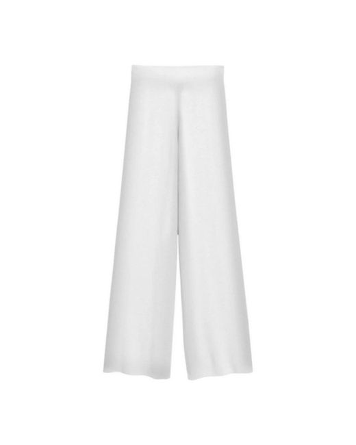 Mc2 Saint Barth White Wide Trousers